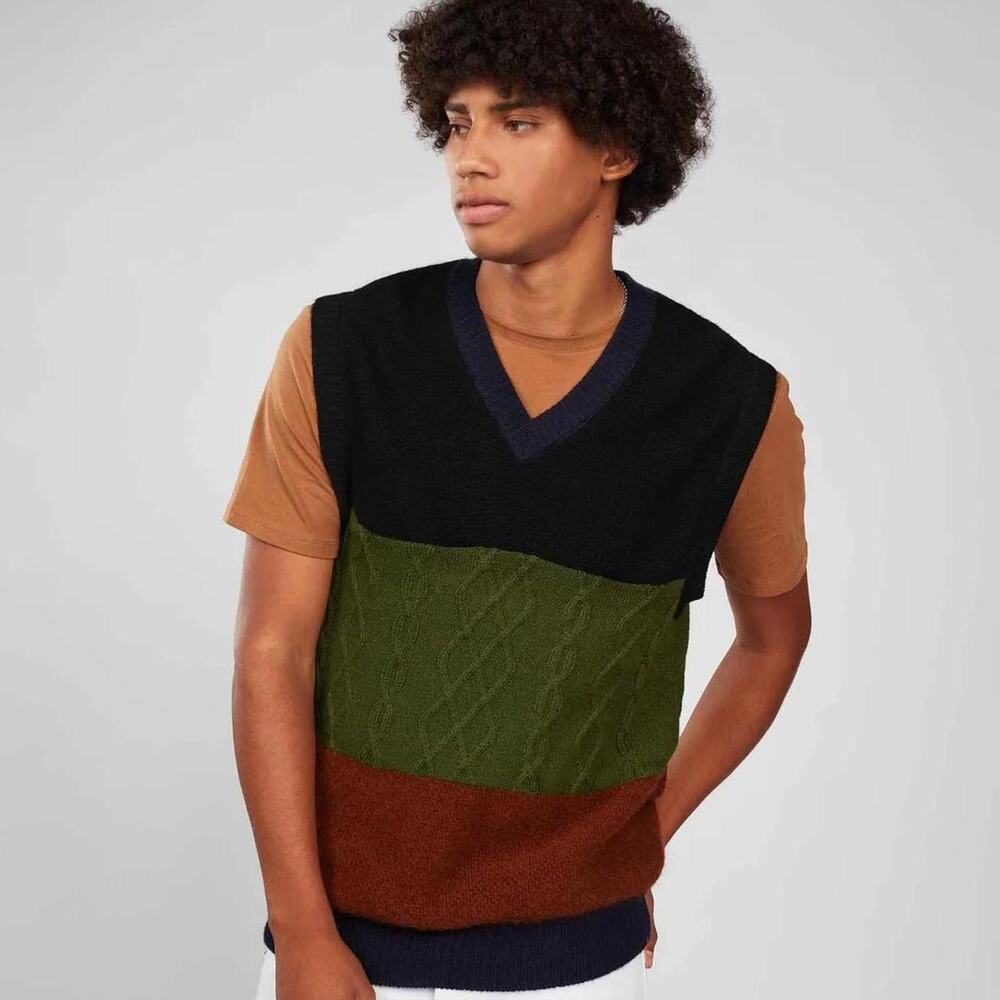 NWT Patapampa Multicoloured knitted vest mens small